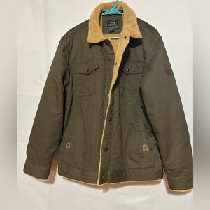 Men's Olive Green Sherpa-Lined Jacket